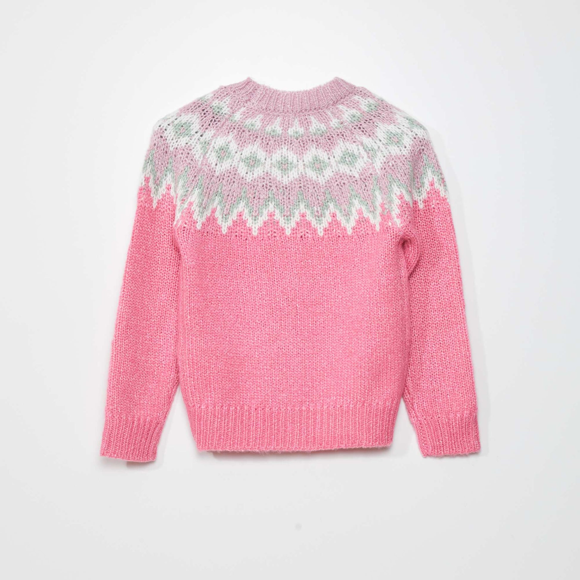Jacquard knit sweater PINK