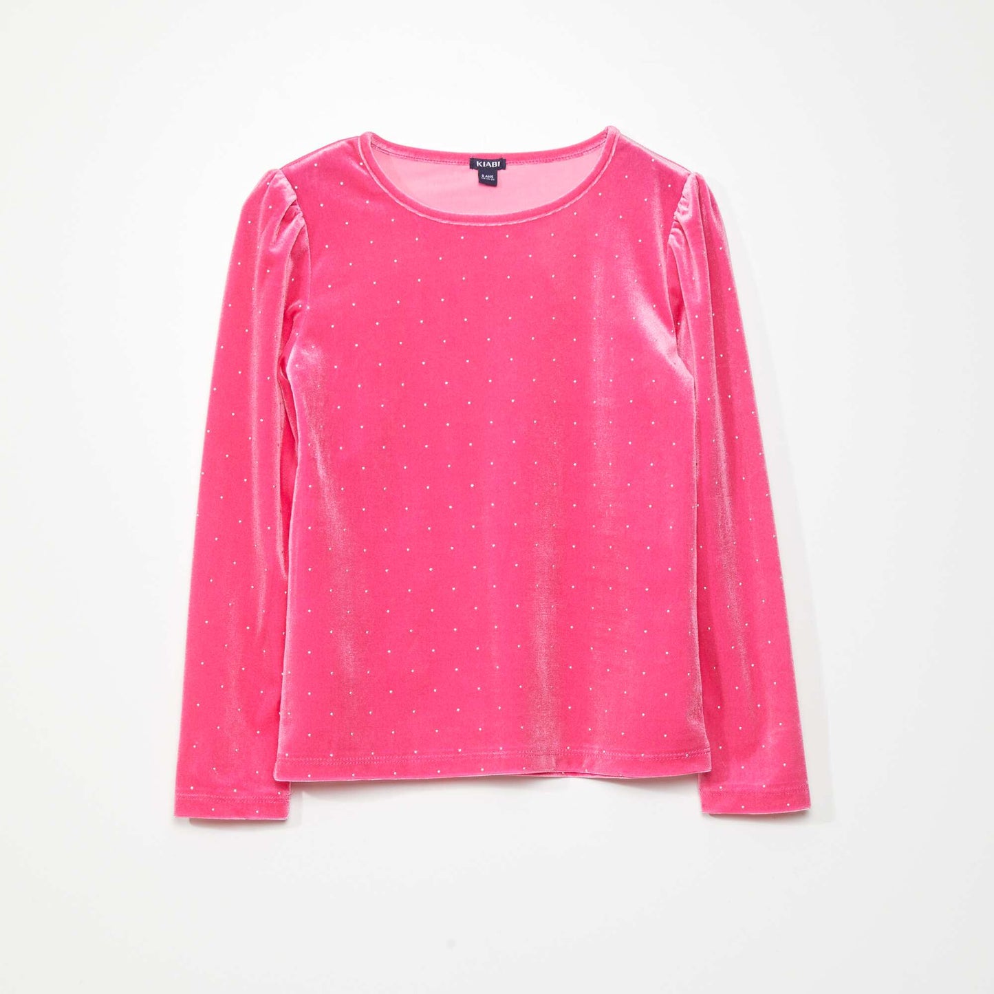 Long-sleeved velour T-shirt PINK PURPLE