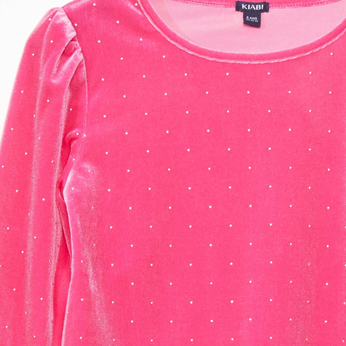 Long-sleeved velour T-shirt PINK PURPLE