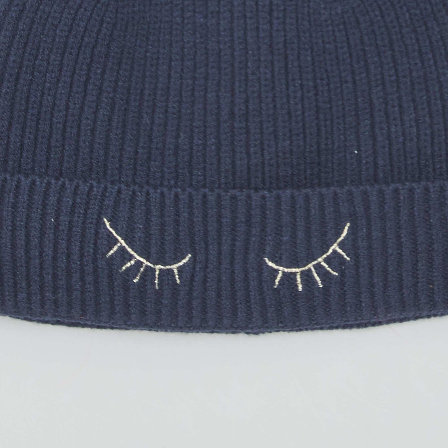 Knitted pompom hat BLUE