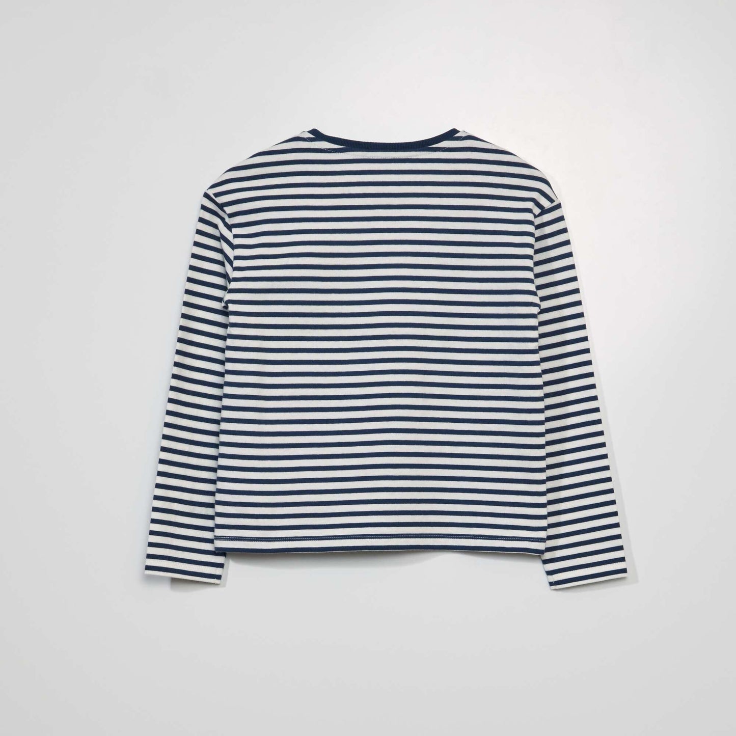 Long-sleeved printed striped T-shirt BLUE