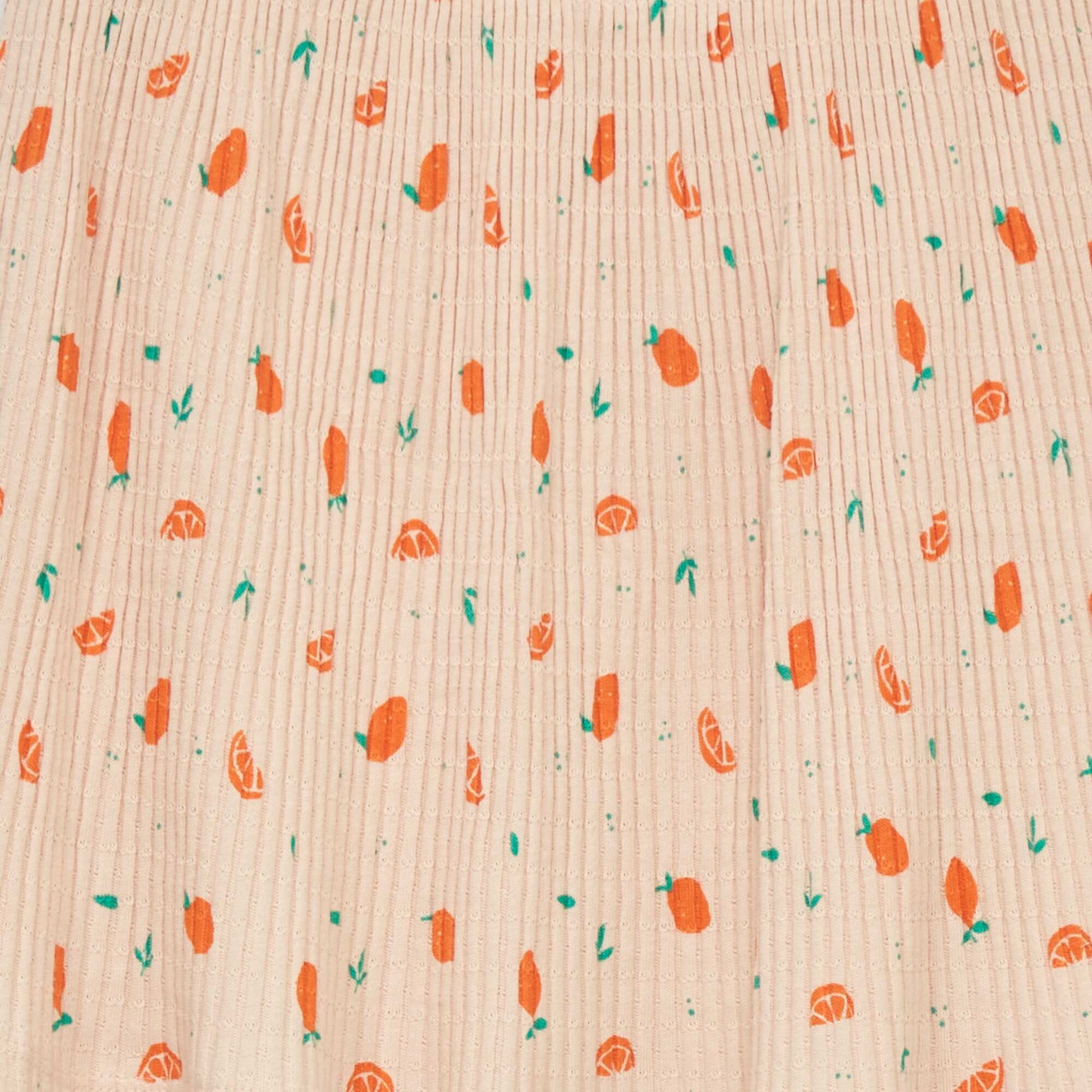Printed pointelle knit skirt BEIGE
