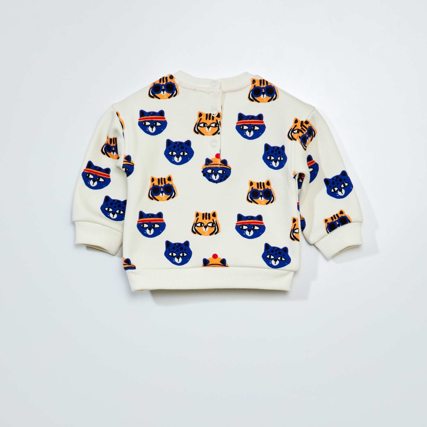 Velvet sweater with cute pattern WHITE