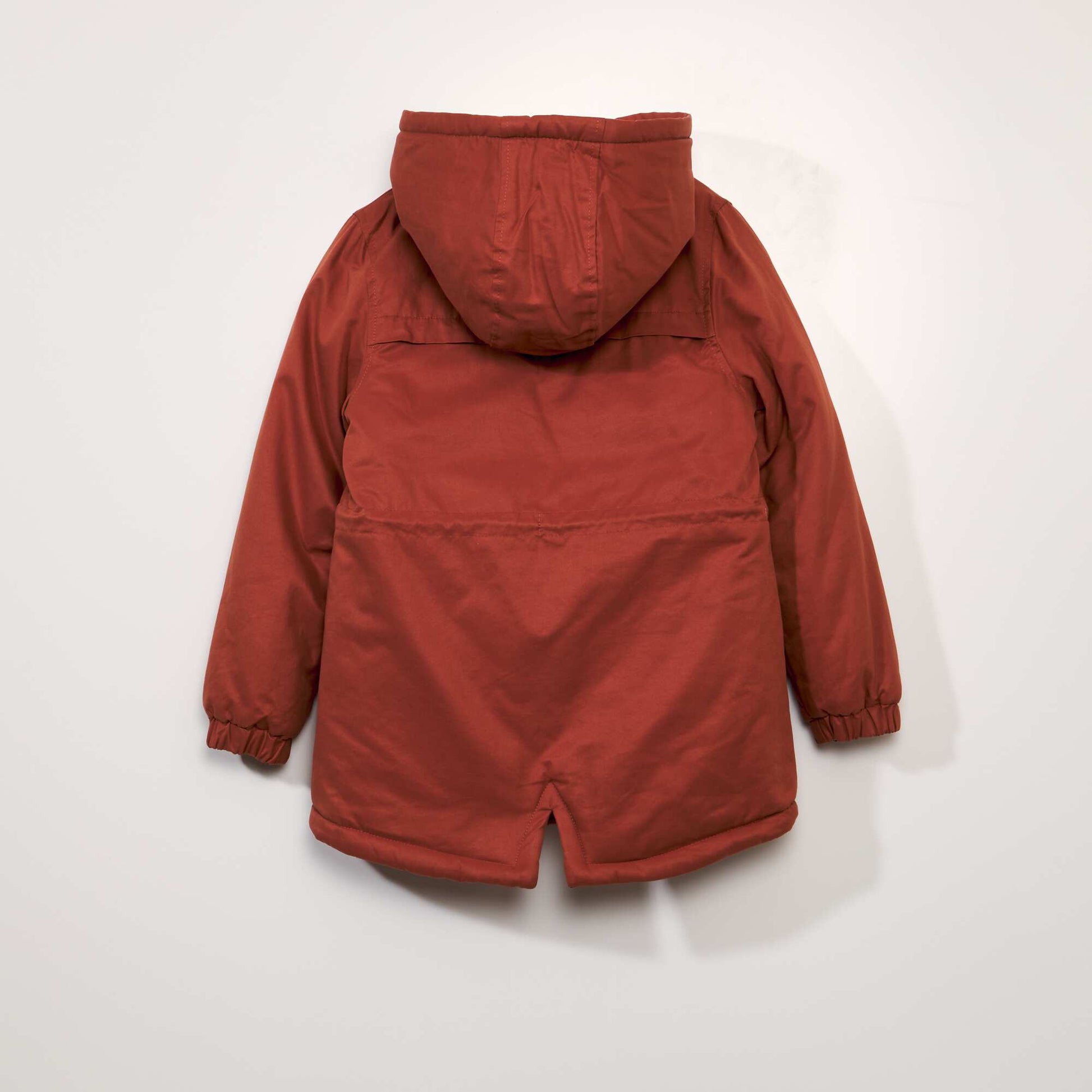 Fur-trimmed hooded parka RED