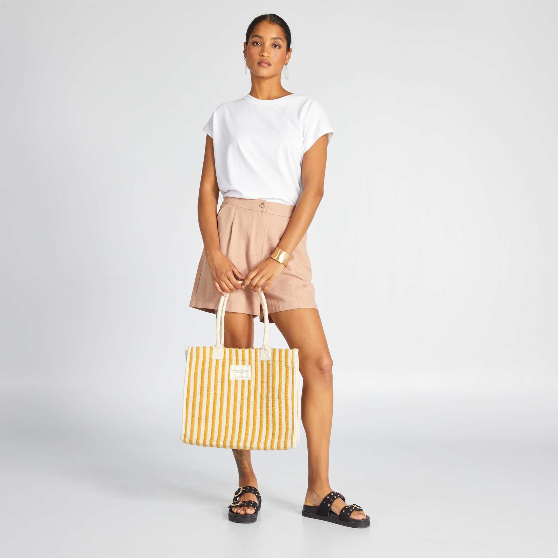 Satin effect shorts BEIGE ACE