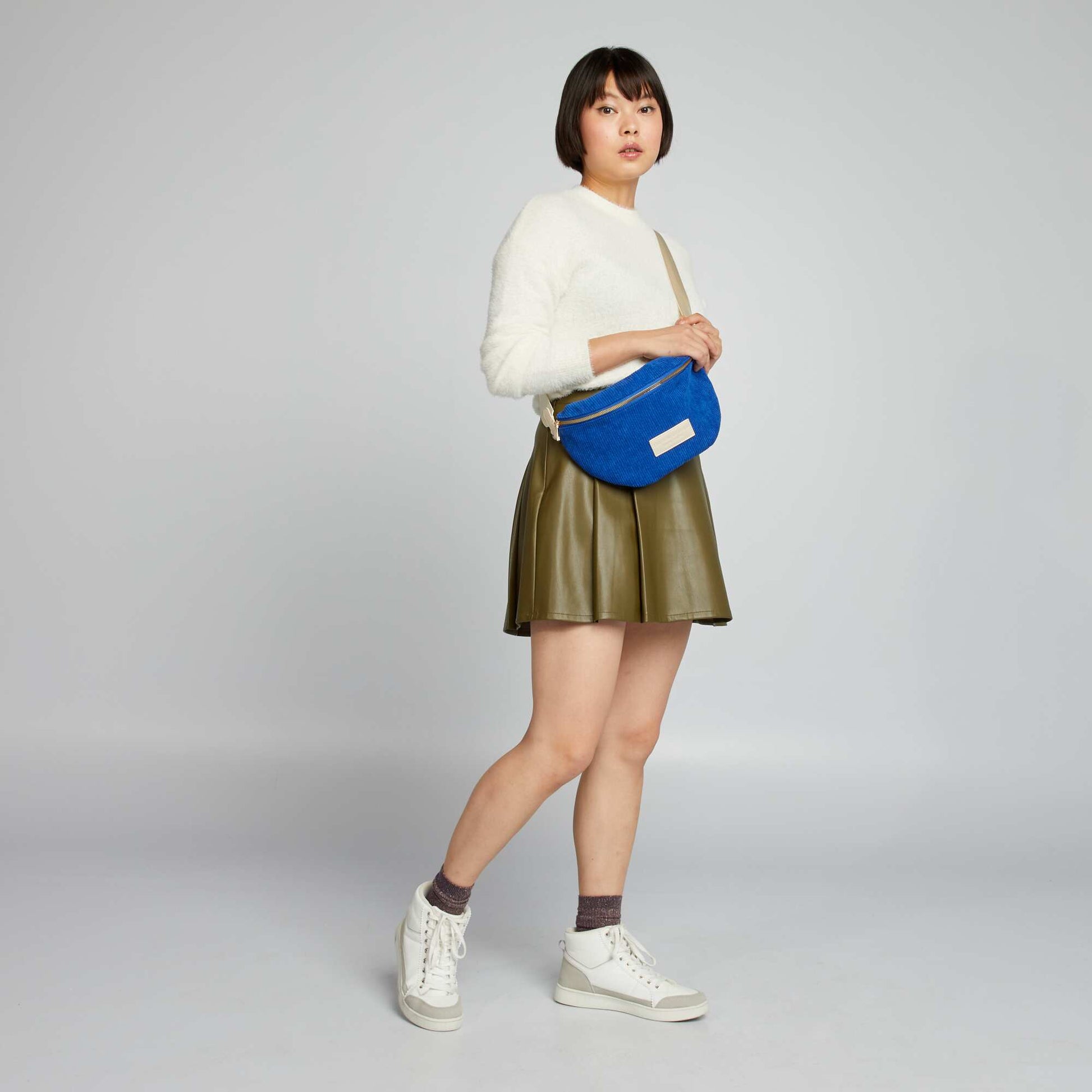 Fuzzy knit jumper WHITE MARCH