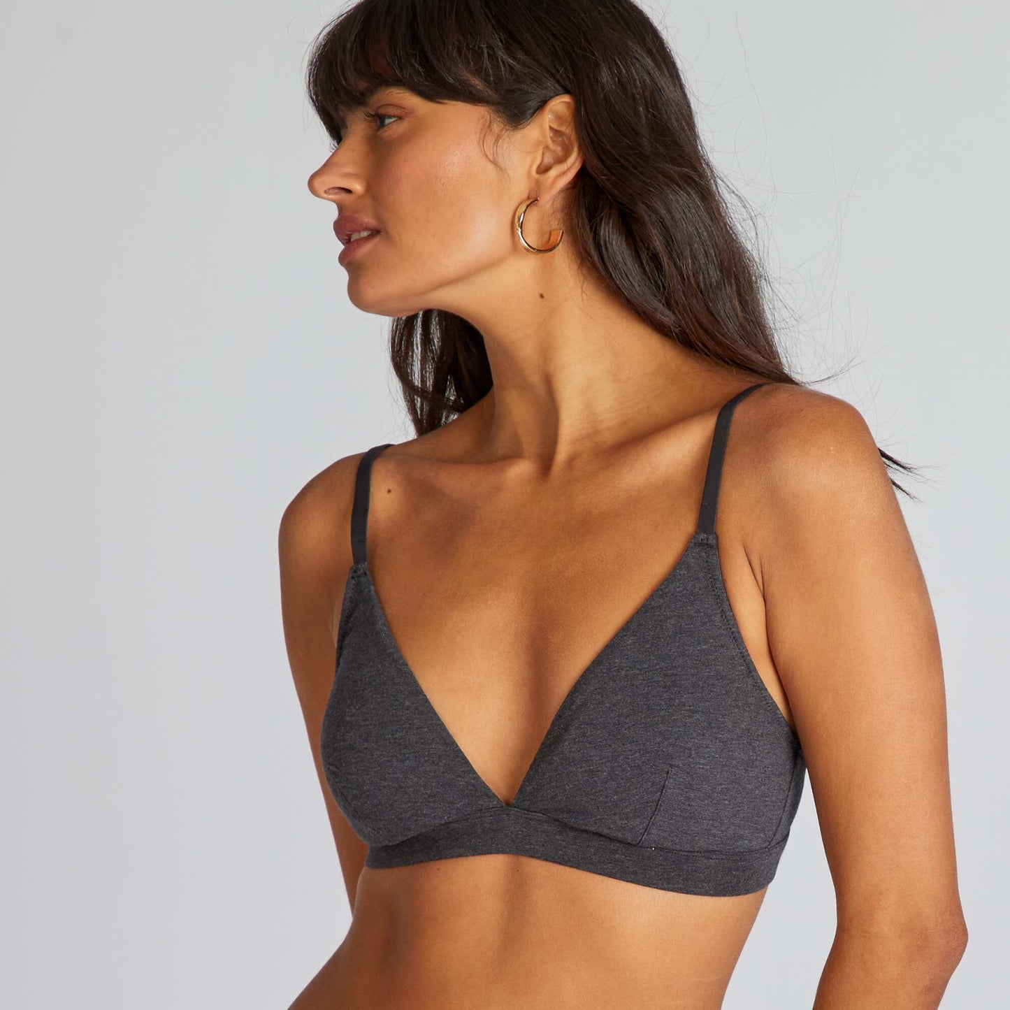 Triangle bra with removable padding GREY