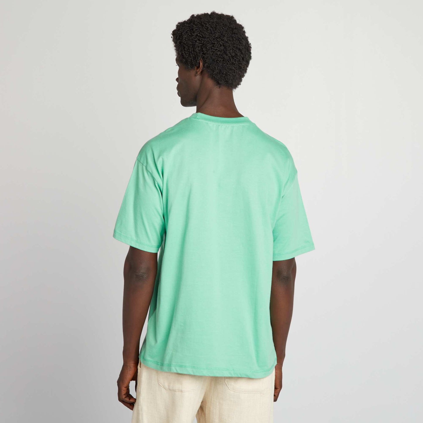 Plain loose-fit T-shirt mint green