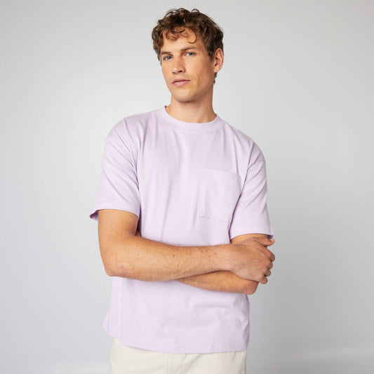 Plain loose-fit T-shirt light purple