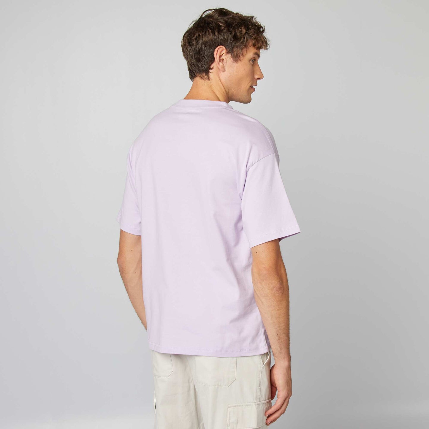 Plain loose-fit T-shirt light purple