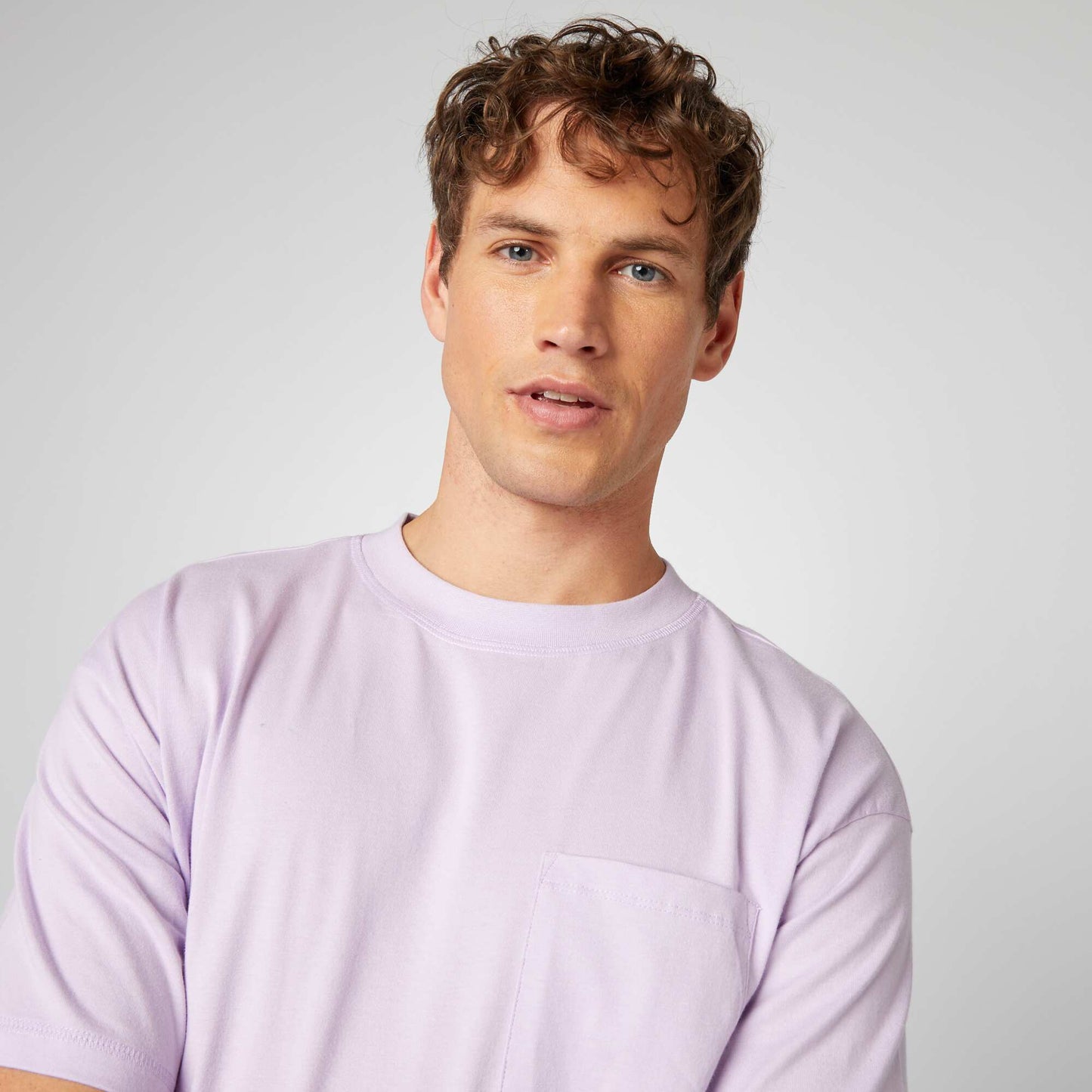 Plain loose-fit T-shirt light purple