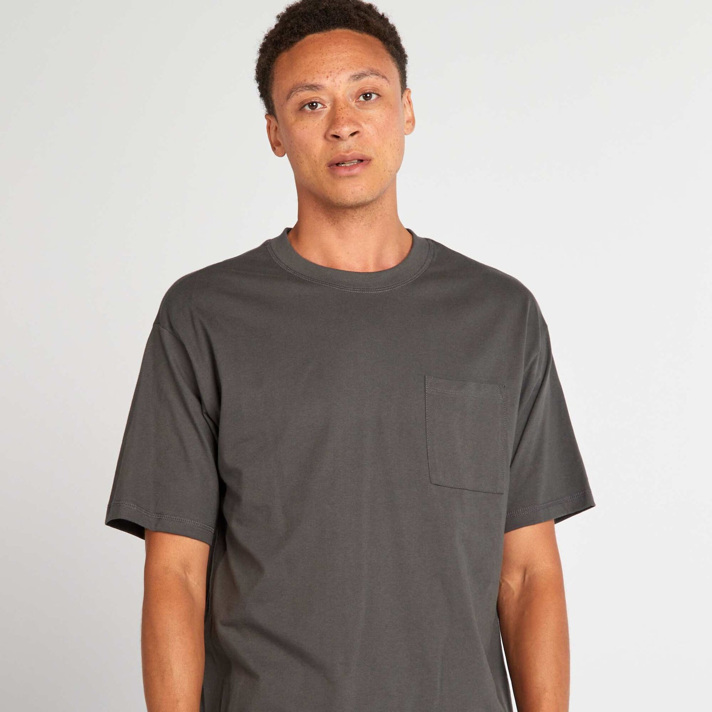 Plain loose-fit T-shirt GREY