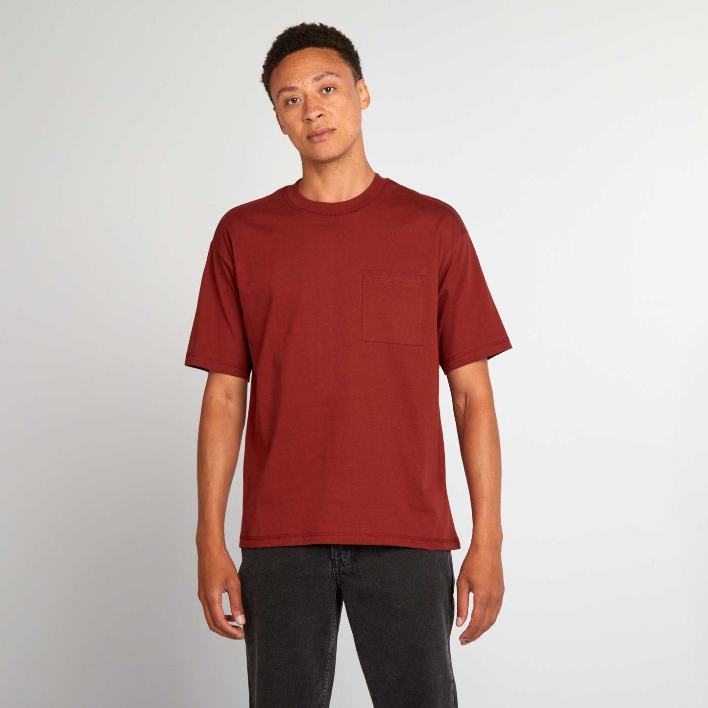 Plain loose-fit T-shirt ORANGE