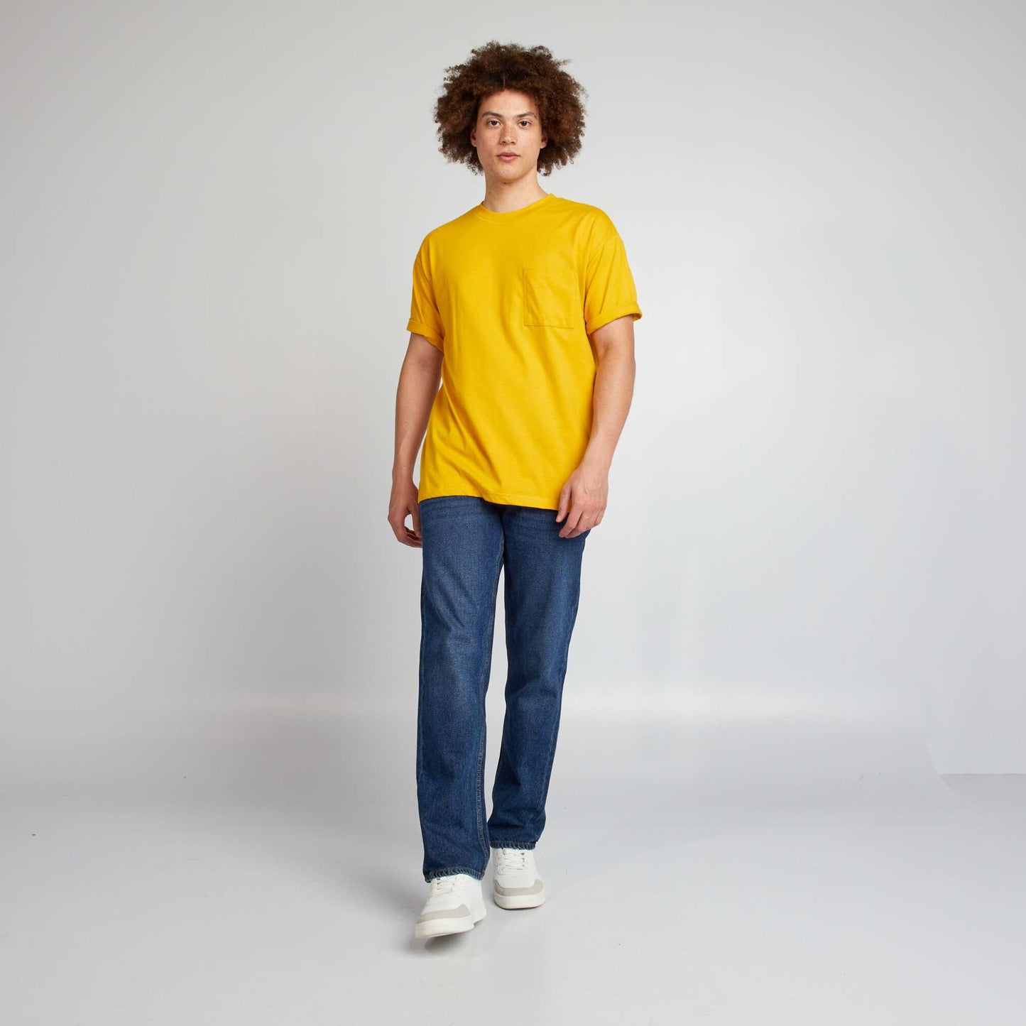 Plain loose-fit T-shirt YELLOW