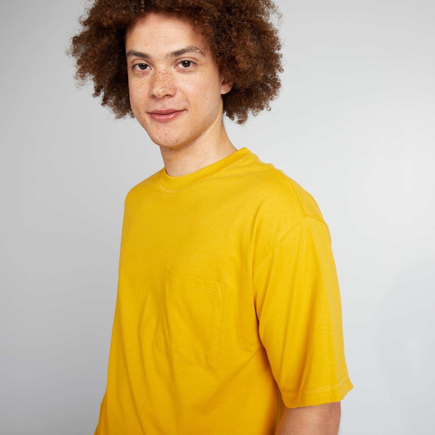 Plain loose-fit T-shirt YELLOW