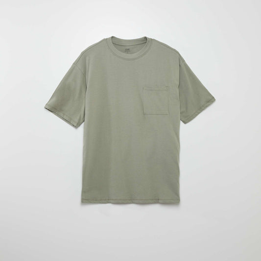 Plain loose-fit T-shirt GREEN