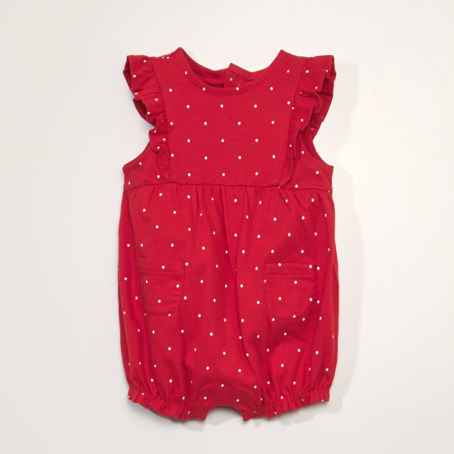 Patterned jersey romper suit RED DOTS