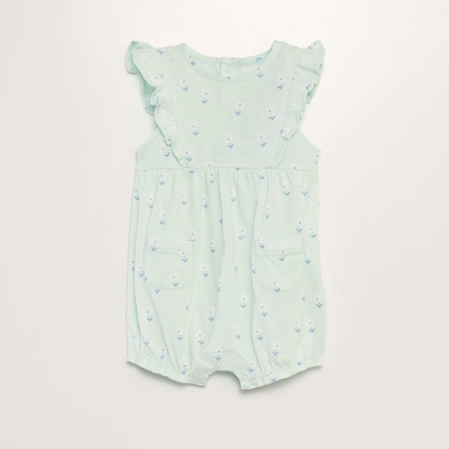 Patterned jersey romper suit GREEN