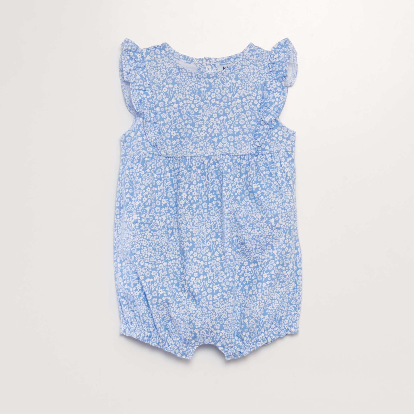 Patterned jersey romper suit BLUE