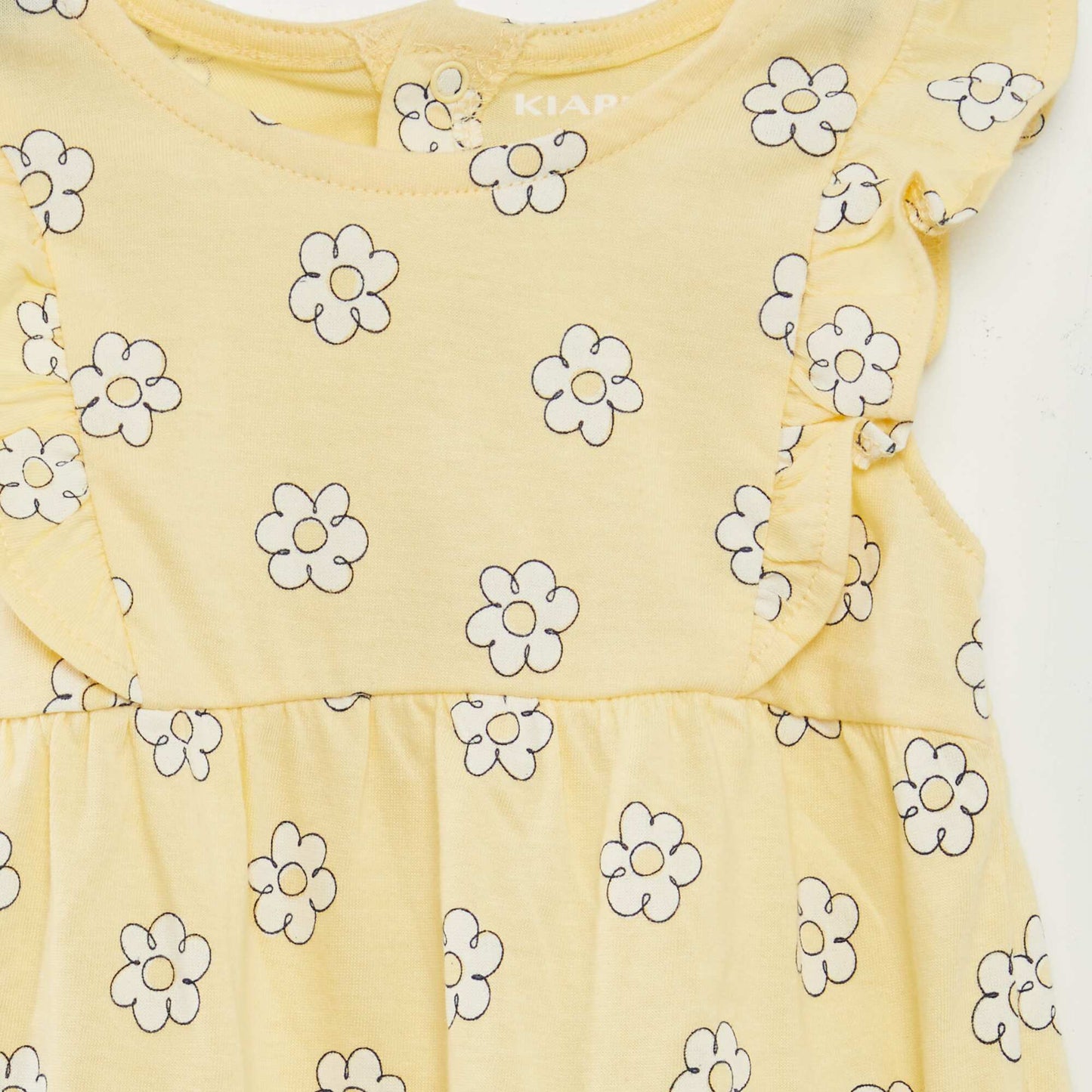 Patterned jersey romper suit YELLOW