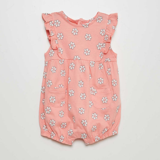 Patterned jersey romper suit PINK