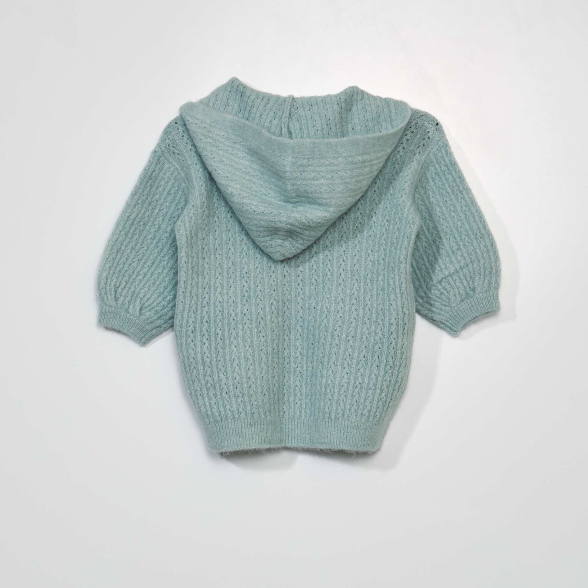 Knitted dress with hood OLD GREEN