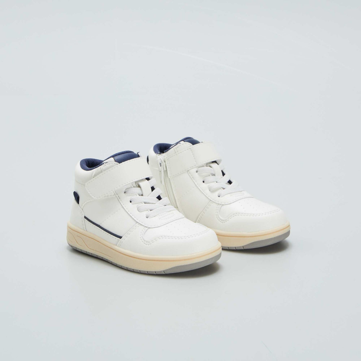 Two-tone high-top trainers WHITE-BLUE