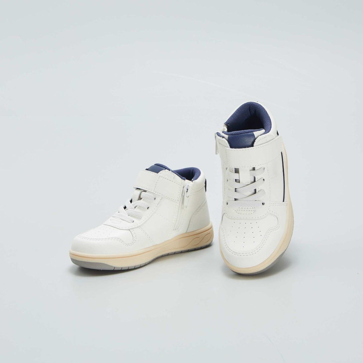 Two-tone high-top trainers WHITE-BLUE