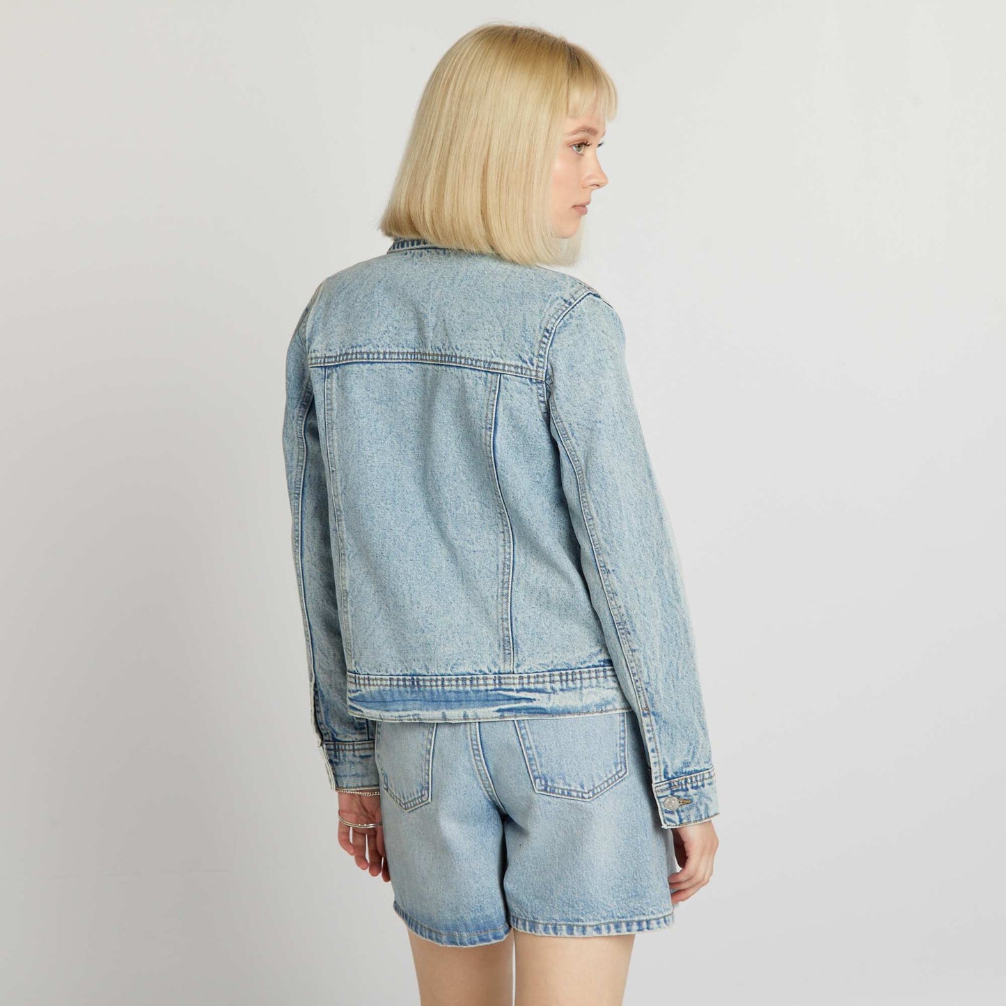 Cropped denim jacket BLUE