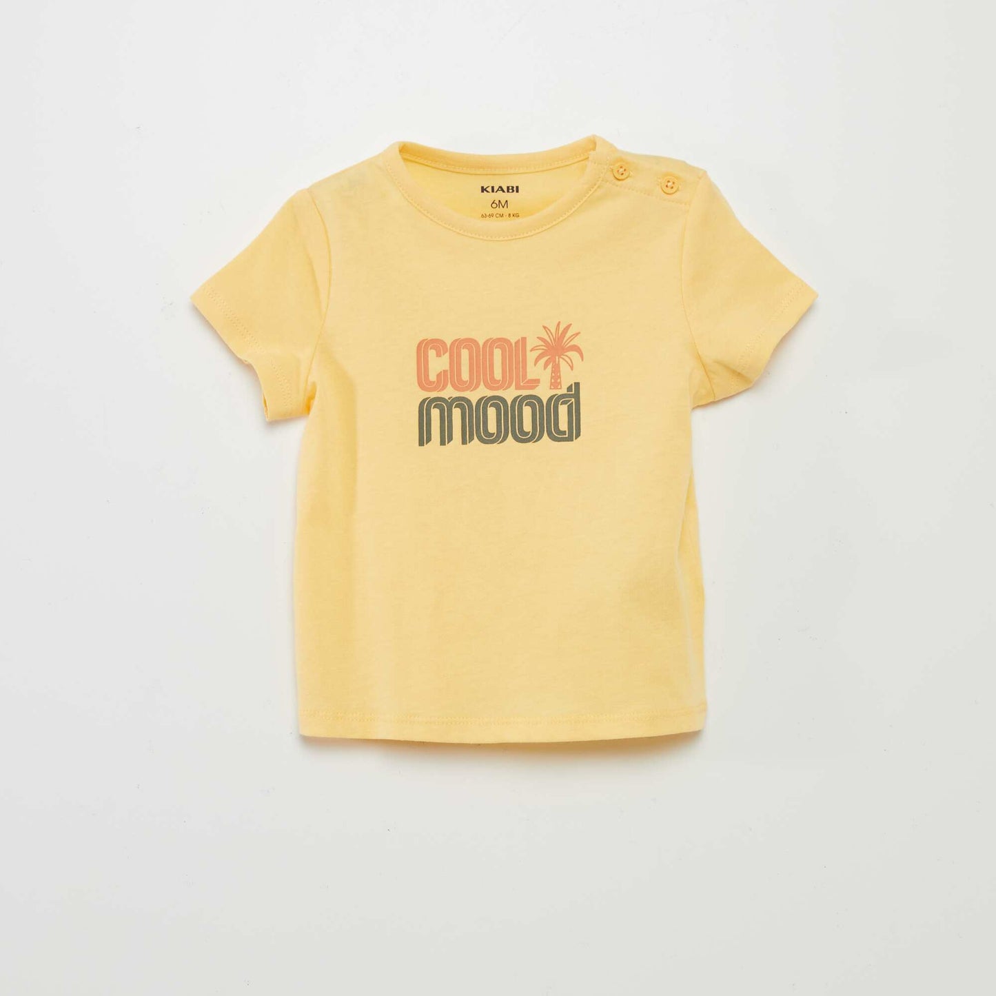 Jersey T-shirt with button fastening YELLOW