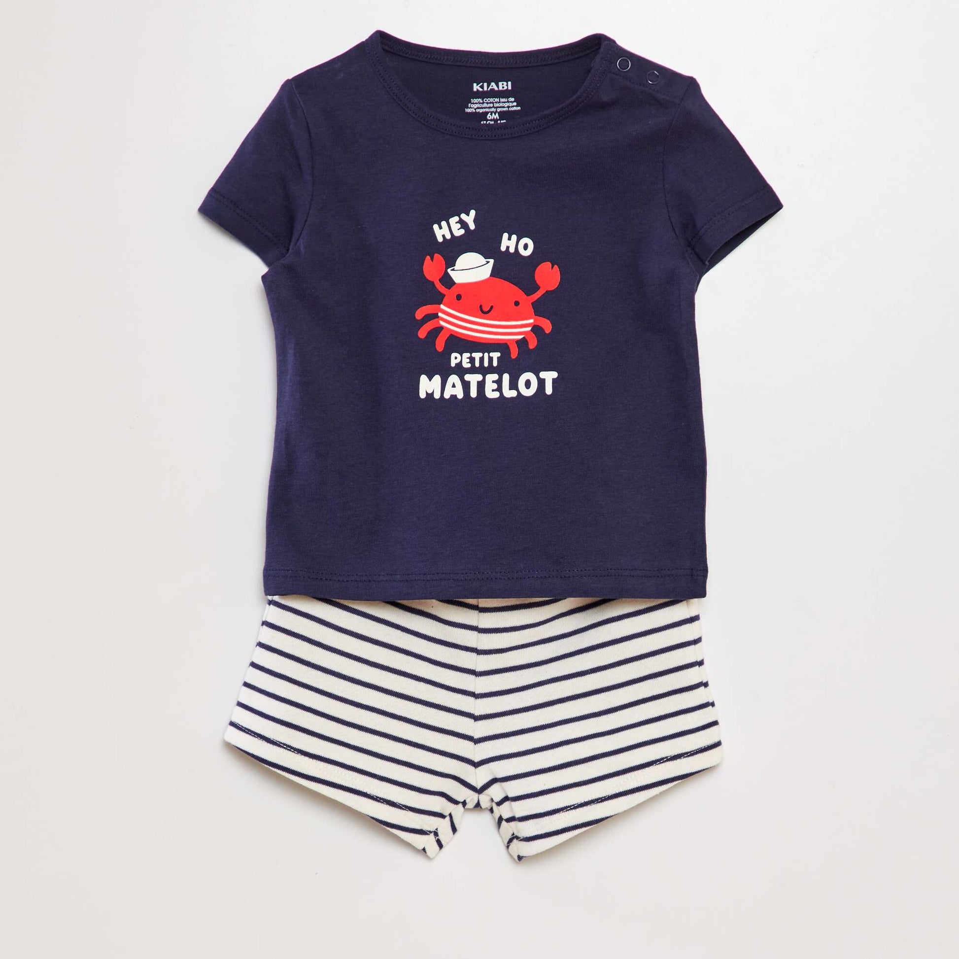 Cotton T-shirt + shorts set - 2-piece set GREY