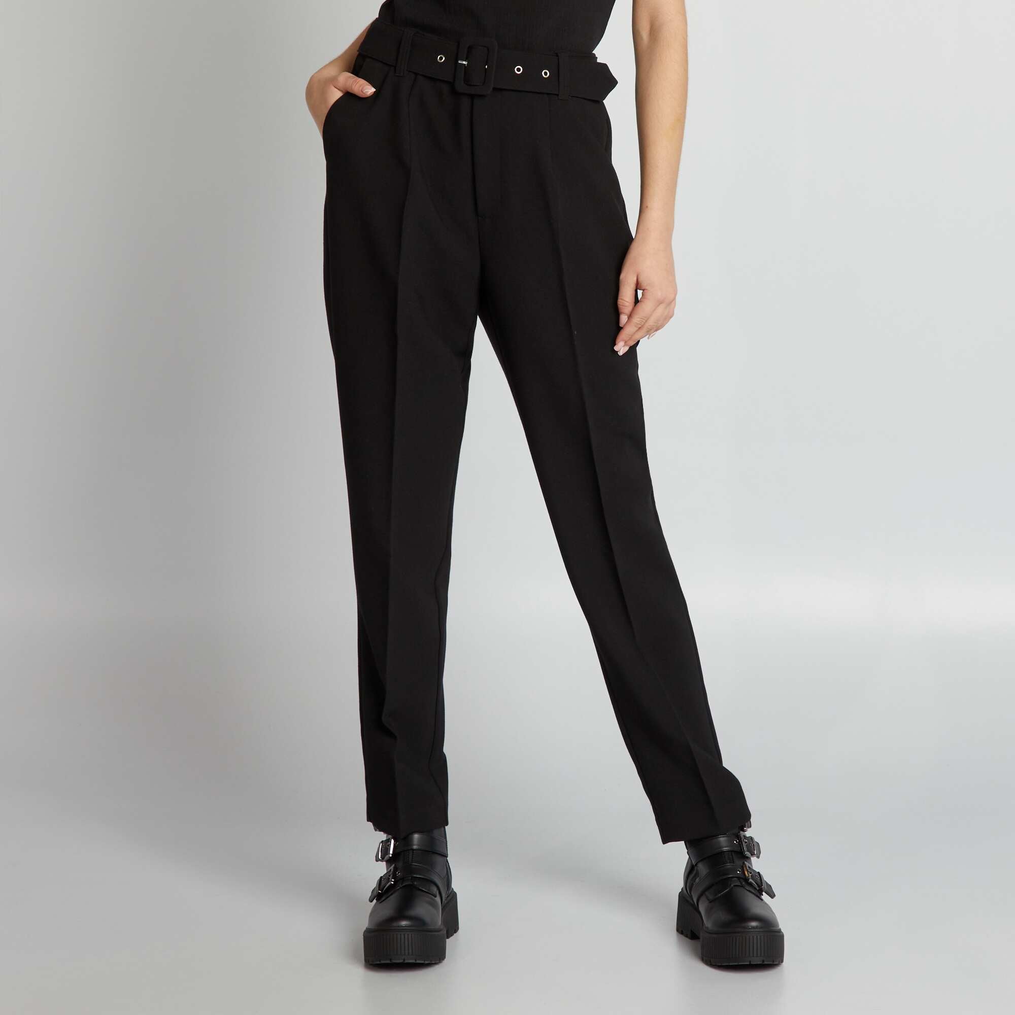 Flowing carrot trousers black – Kiabi Arabie