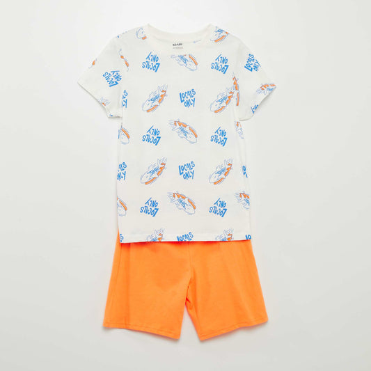 Short 2-piece T-shirt + shorts pyjama set - 2-piece set WHITE