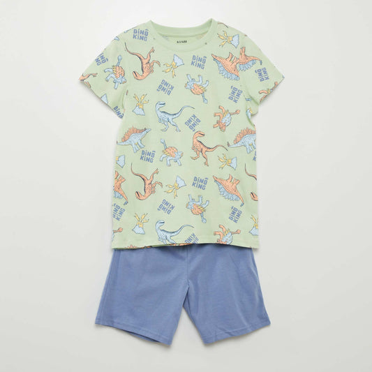 Short 2-piece T-shirt + shorts pyjama set - 2-piece set GREEN