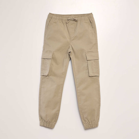 Stretchy multi-pocket trousers BEIGE