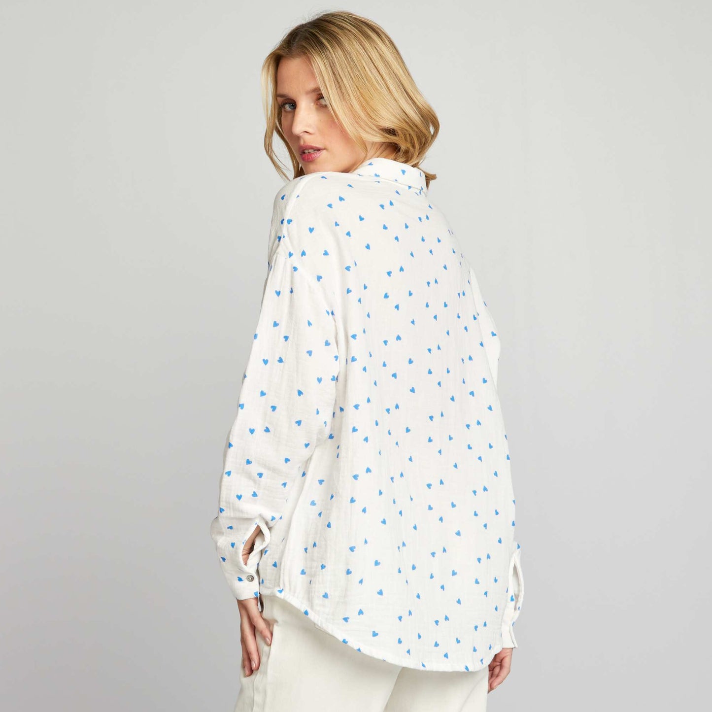 Cotton gauze blouse WHITE
