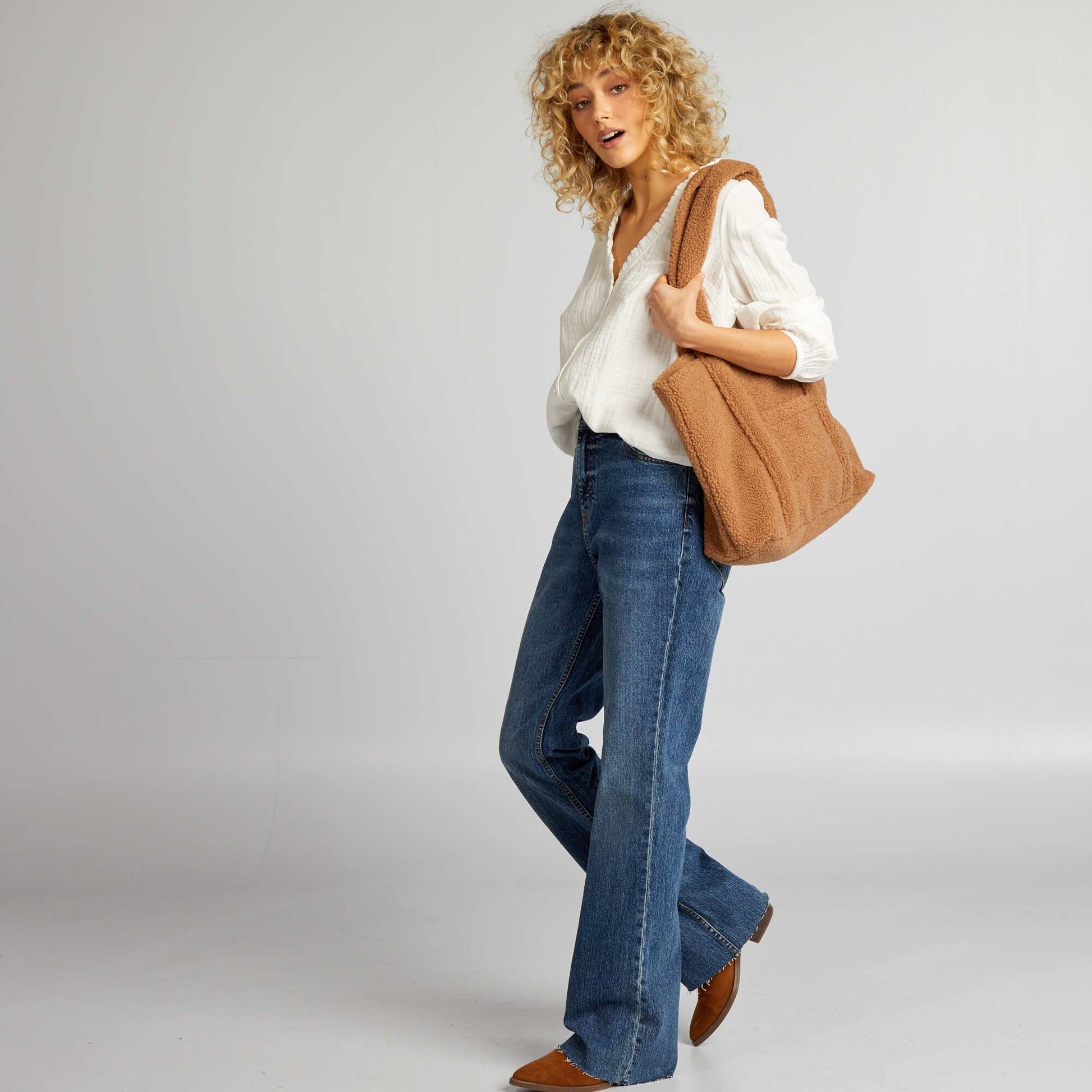 Cotton gauze blouse WHITE
