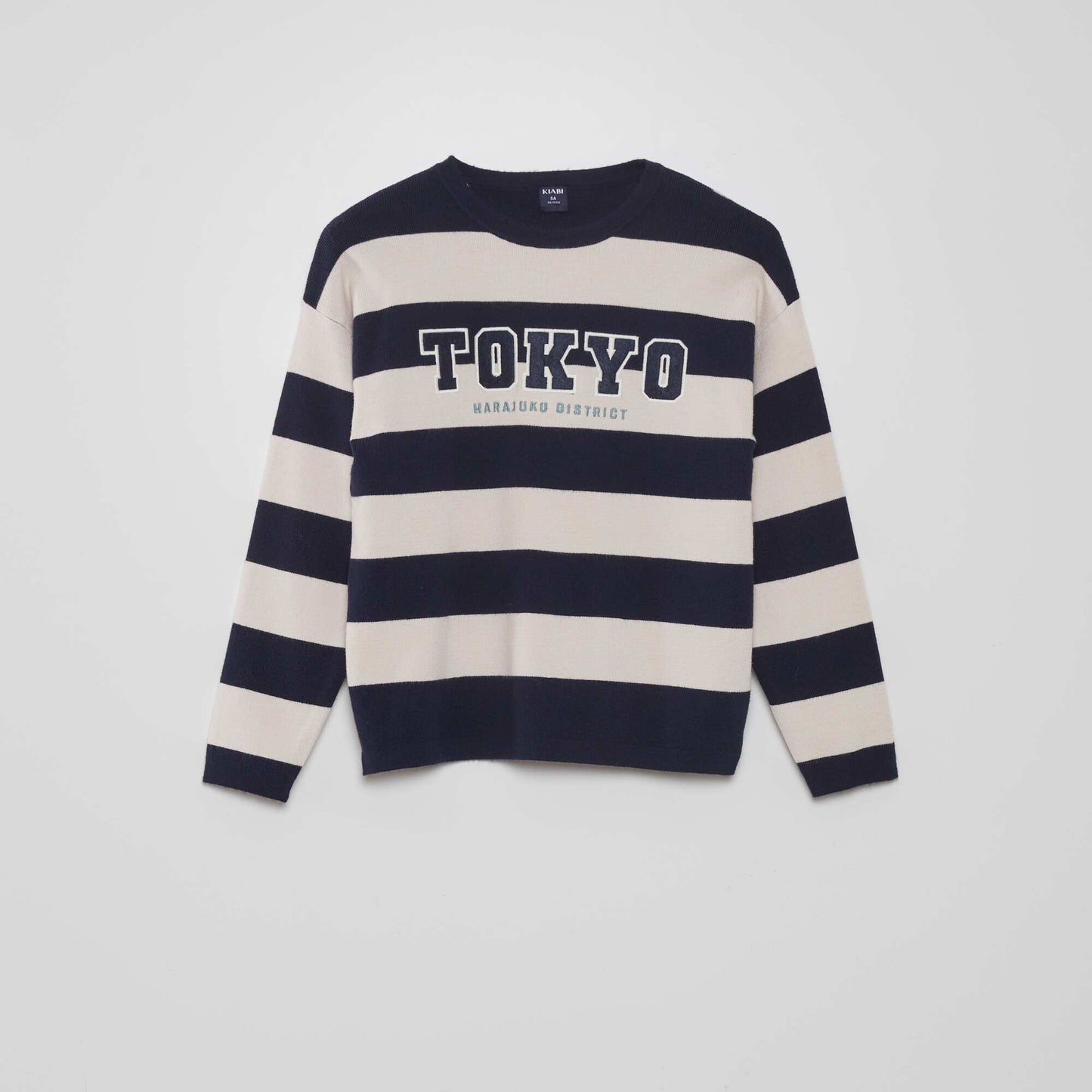 Striped round-neck sweater BLUE