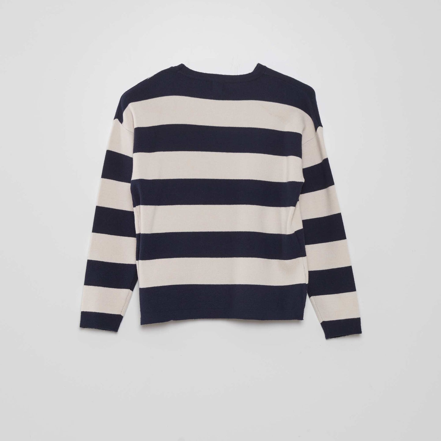 Striped round-neck sweater BLUE