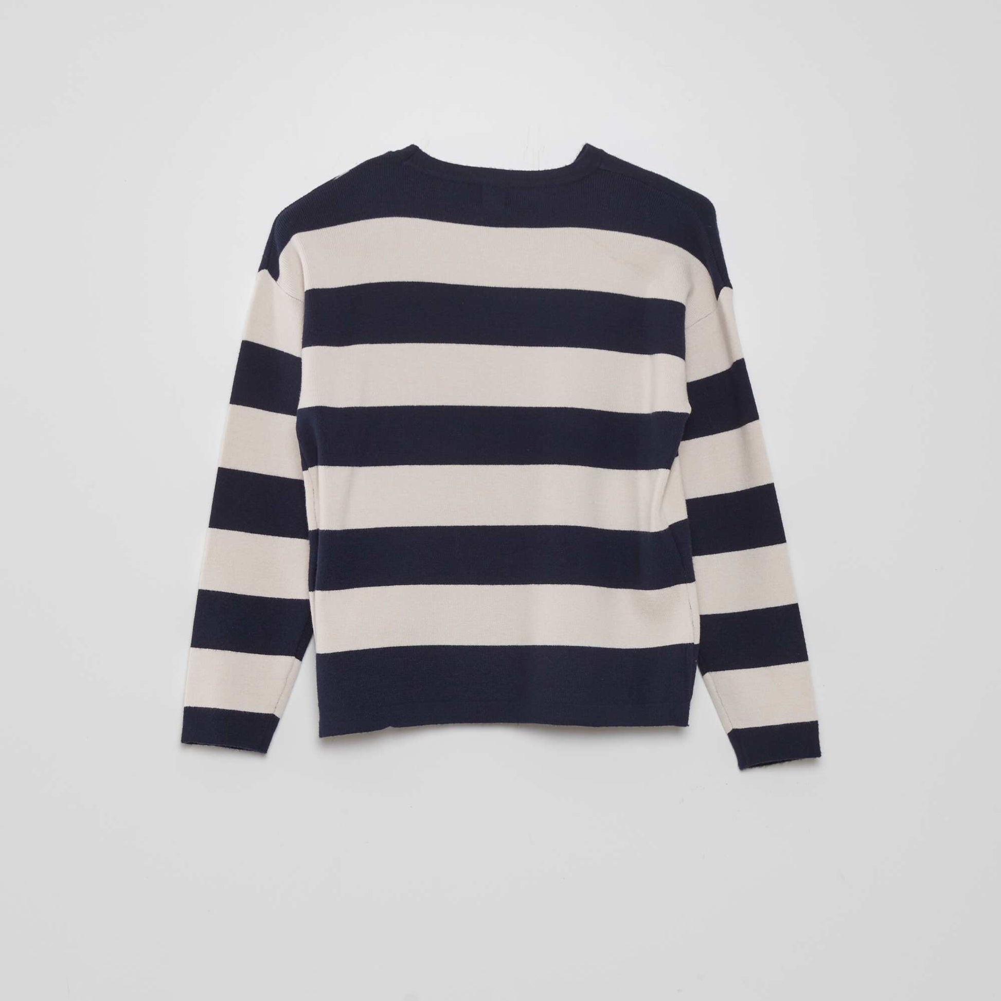 Striped round-neck sweater BLUE