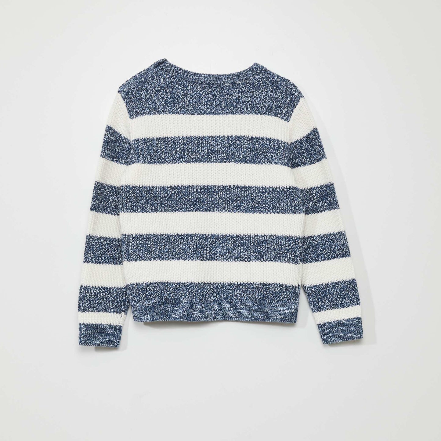 Knit sweater with button fastening BLUE
