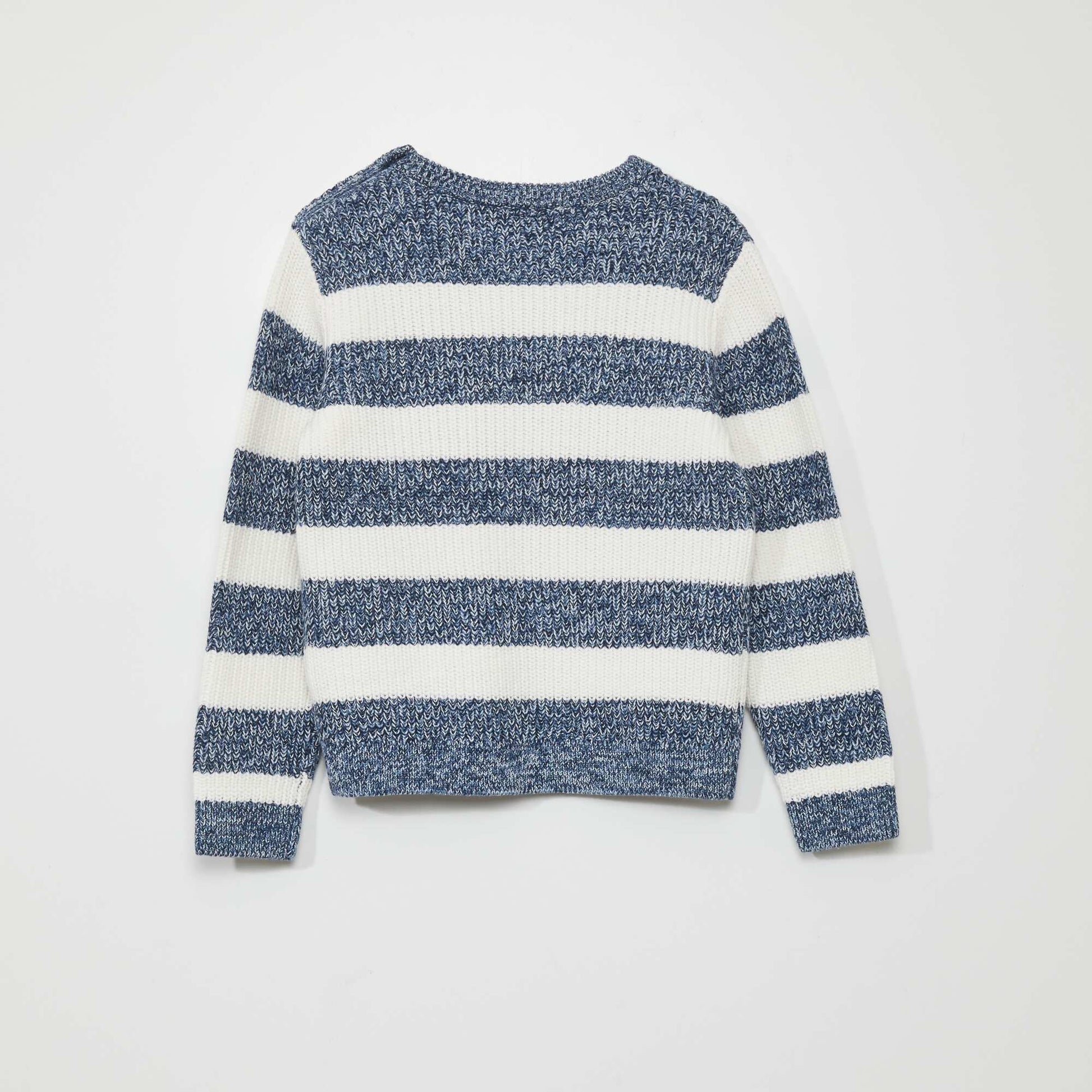 Knit sweater with button fastening BLUE