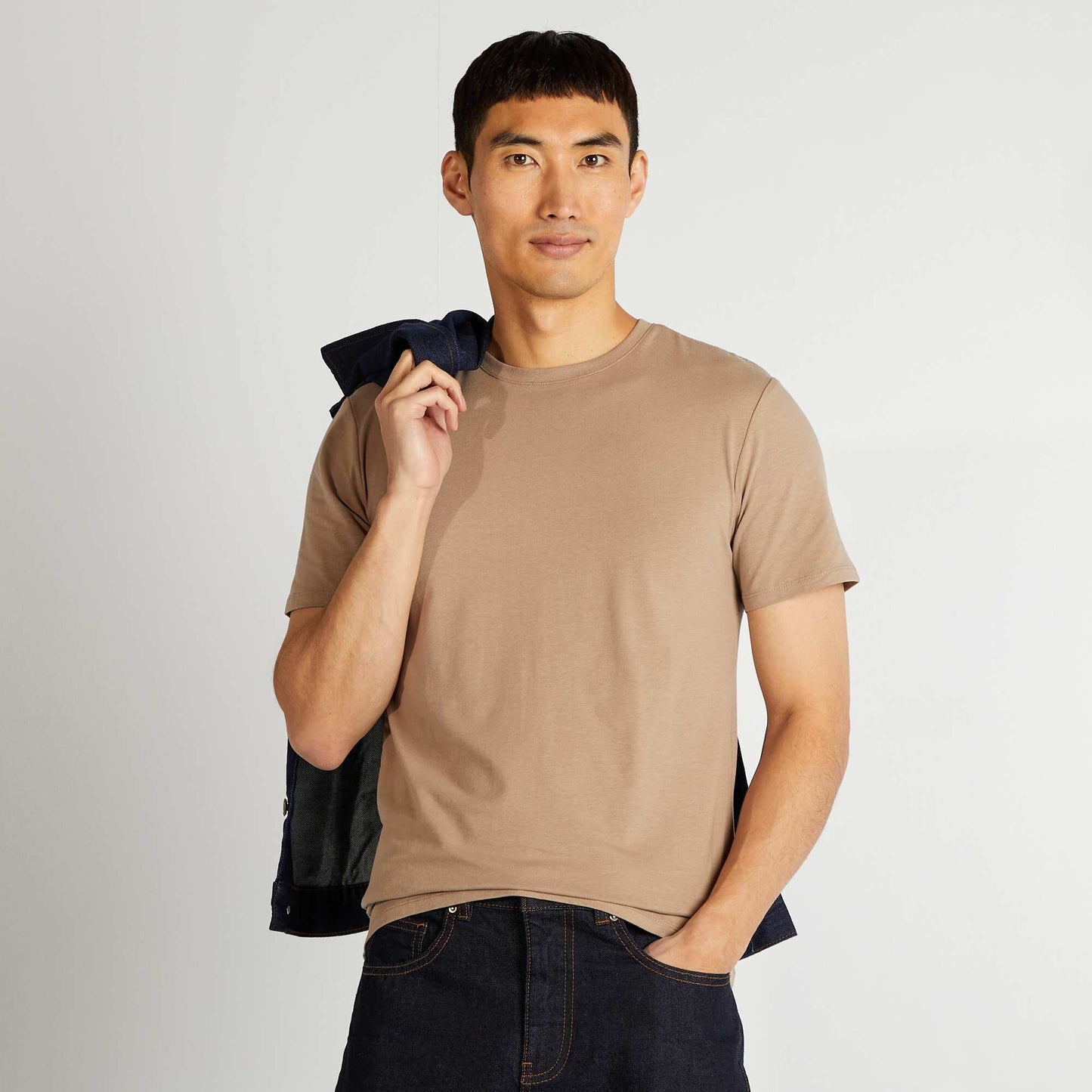 Plain T-shirt - Muscle shirt BEIGE