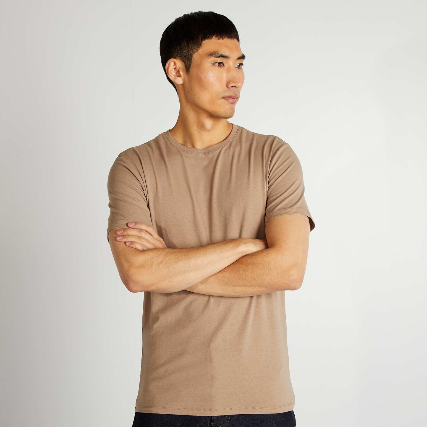 Plain T-shirt - Muscle shirt BEIGE