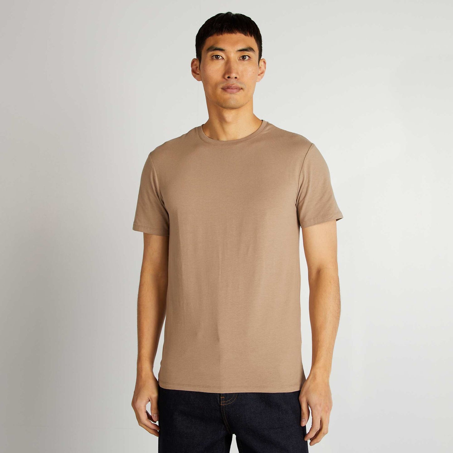 Plain T-shirt - Muscle shirt BEIGE