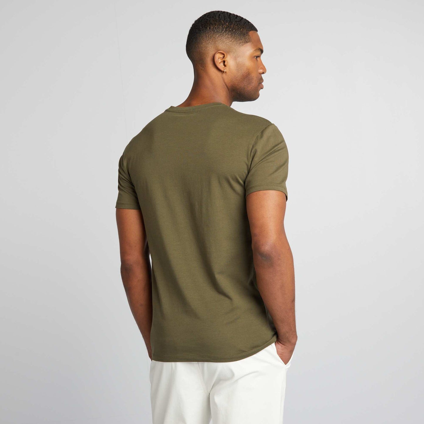 Plain T-shirt - Muscle shirt KHAKI