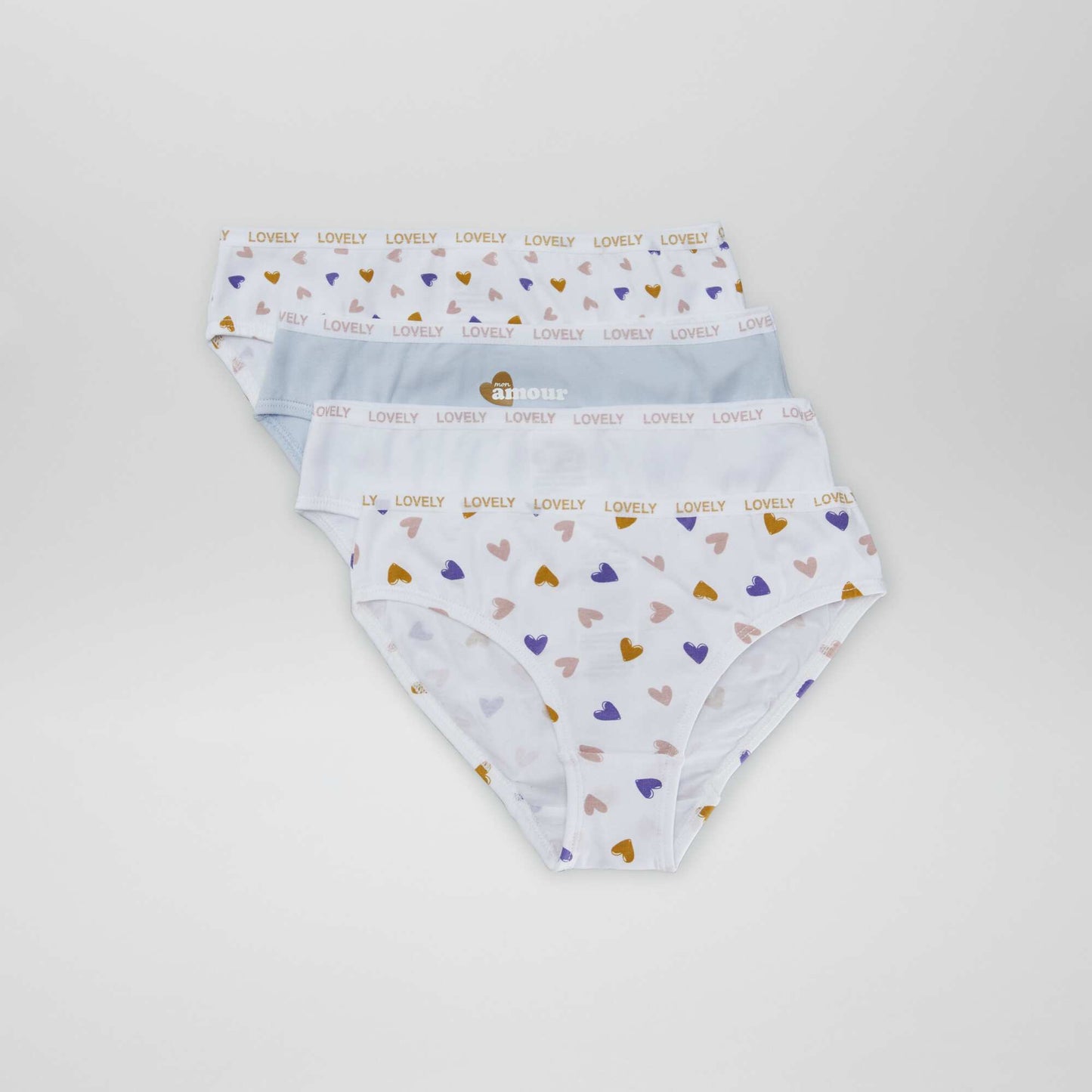 Pack of 4 pairs of printed briefs WHITE