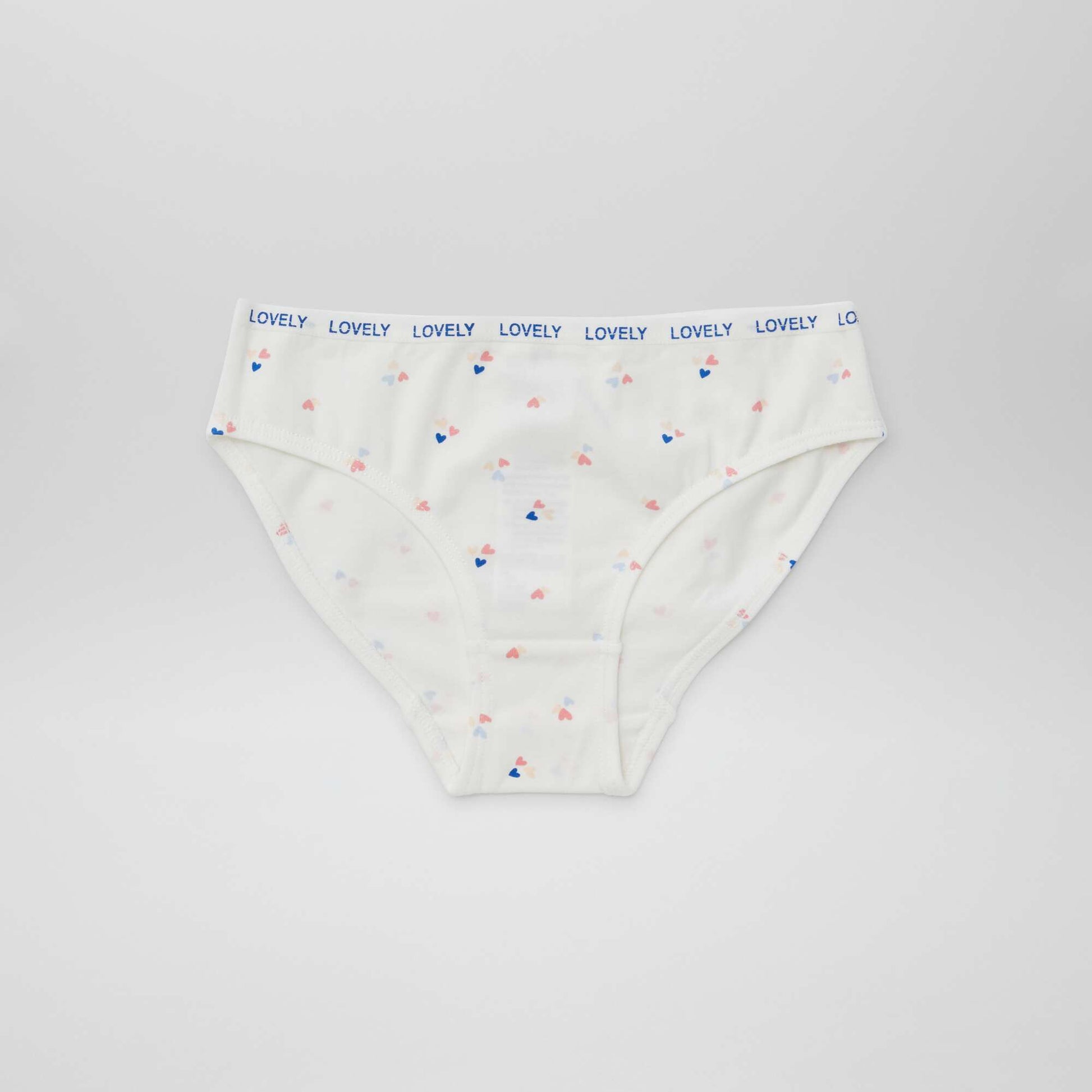 عبوة من 4 أزواج من السراويل الداخلية المطبوعة باللون الأبيض