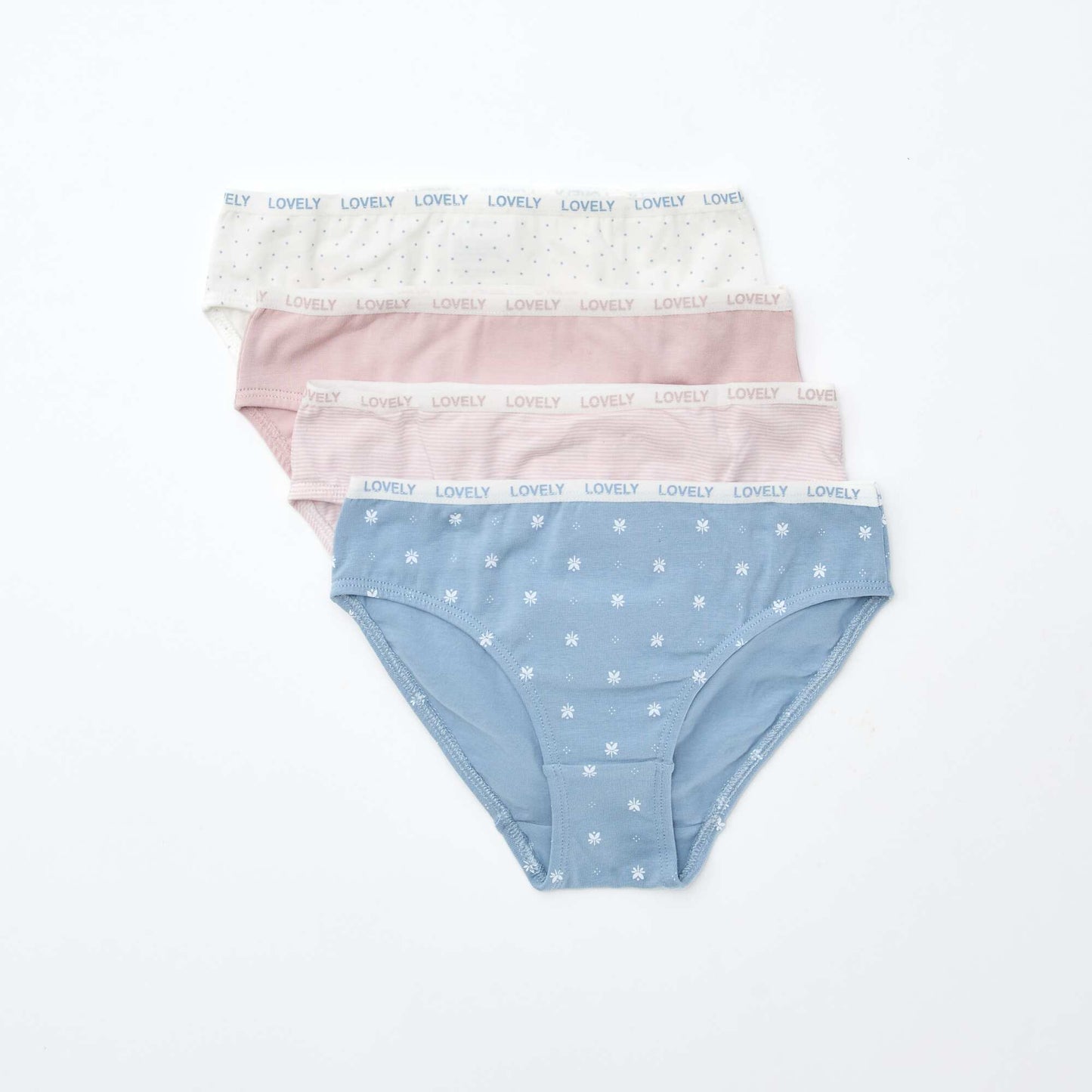 عبوة من 4 أزواج من السراويل الداخلية المطبوعة باللون الأزرق