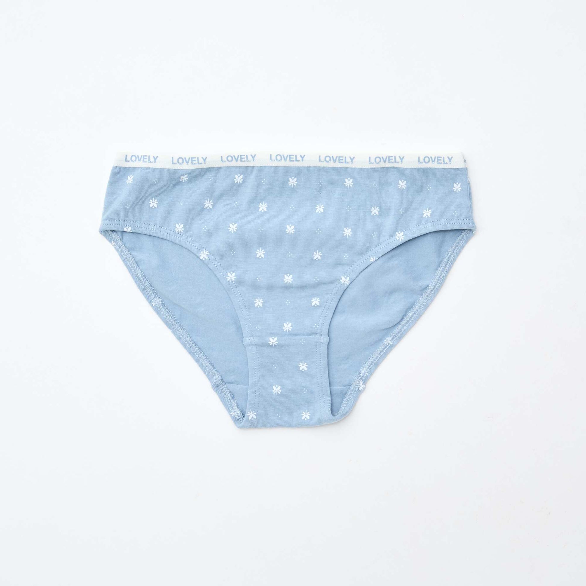 عبوة من 4 أزواج من السراويل الداخلية المطبوعة باللون الأزرق